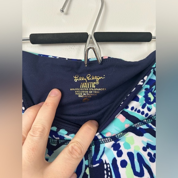 Lilly Pulitzer Cropped Luxletic Leggings Blue and Teal S - Picture 8 of 8